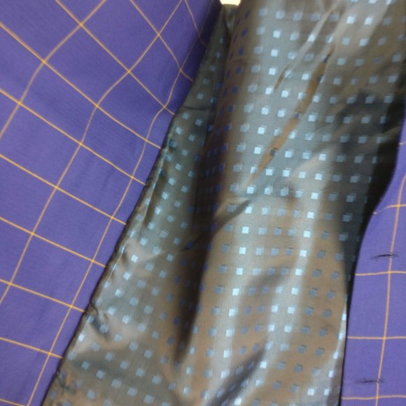 CEO Dress Shirt Double breasted Vest, Blue Checkered Vest, Formal Shirt Vest 36R - Picture 9 of 12